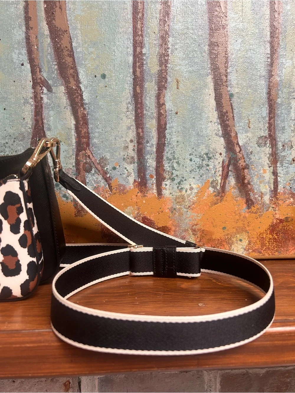 Kate Spade Duet leopard print small crossbody bag duo